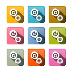 Poster - Vector Cogs - Gears Colorful Icons