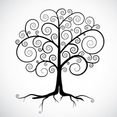 Poster - Abstract Vector Black Tree Illustration