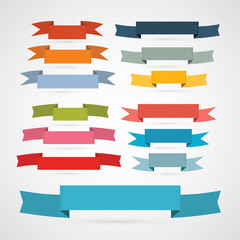 Sticker - Colorful Retro Ribbons, Labels Set