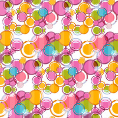 Sticker - Abstract Retro Vector Circles Seamless Background