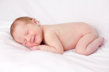 Wall Mural - Little baby girl sleeping