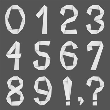 Numbers made from paper