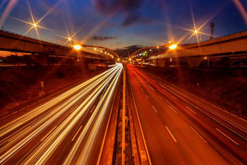 Abstract car in the tunnel trajecto