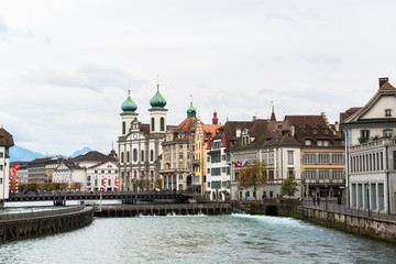 Wall Mural - Panoramic view of old town of Lucerne, Switzerland