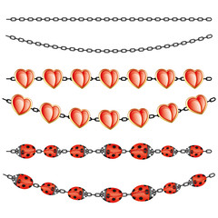 Wall Mural - Garlands on white.