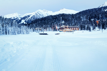 Fototapete - Ski Slope near Madonna di Campiglio Ski Resort in the Morning, I