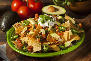 Sticker - Homemade Unhealthy Nachos with Cheese and Vegetables