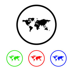  Map Icon Illustration with Four Color Variations