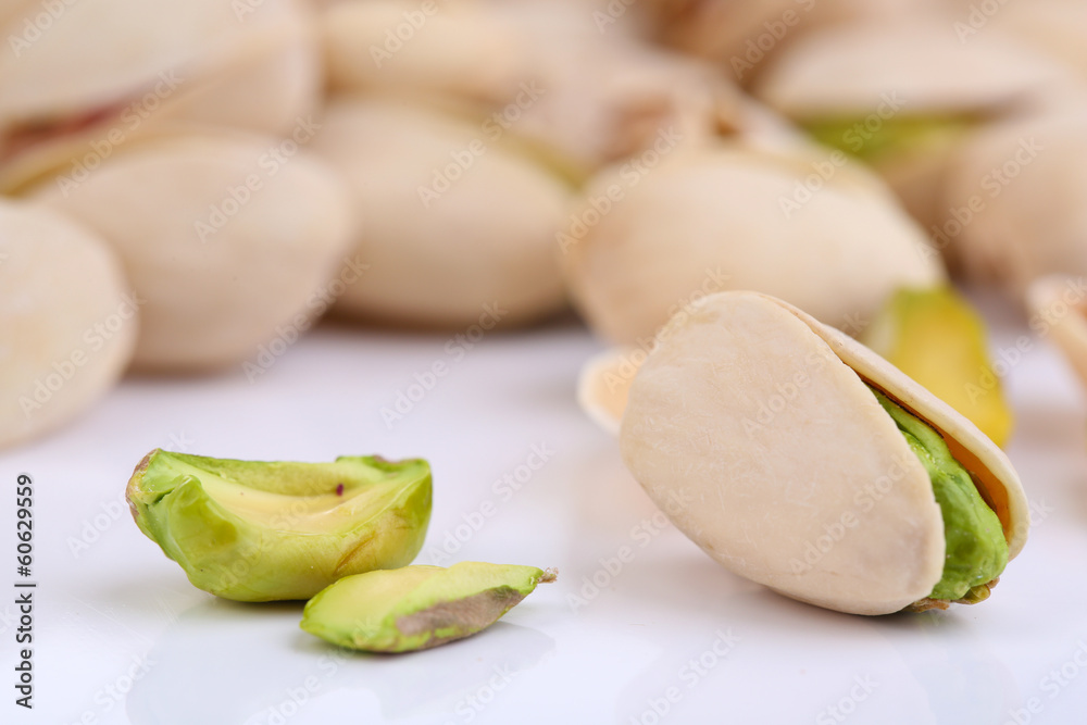 Pistachio nuts close up