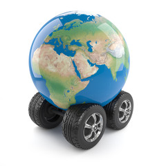 Wall Mural - Globe on wheels