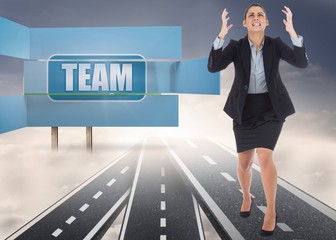 Poster - Composite image of angry businesswoman gesturing