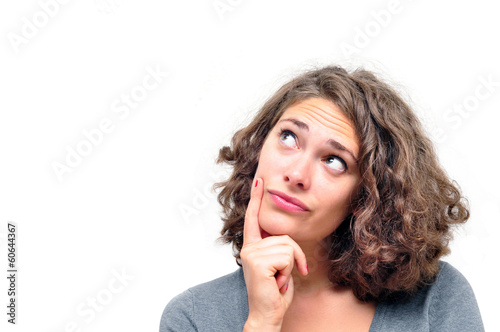 Fotografía Retrato Frau mit Gedankenblase / Überlegung