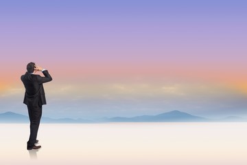 Poster - Composite image of stressed businessman with hands on head