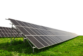 Wall Mural - solar energy panels on white background