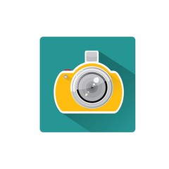 Retro Camera flat icon for web design and mobile app