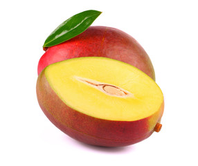 Wall Mural - Ripe mango on a white