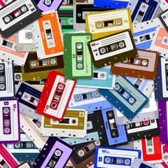 Wall Mural - Seamless Cassette Tapes