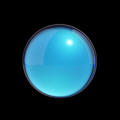 Poster - Blue glass sphere isolated with clipping path
