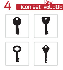 Wall Mural - Vector black key icons set