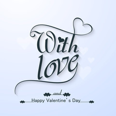 Wall Mural - happy valentine's day with love beautiful text card vector desi