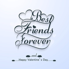 Wall Mural - beautiful best friends forever for happy valentine's day stylish