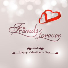Wall Mural - beautiful friends forever for happy valentine's day heart stylis