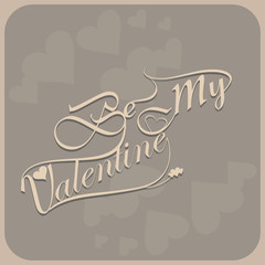 Wall Mural - beautiful be my valentine's day calligraphy colorful stylish fon
