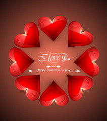 Wall Mural - valentines day greeting card heart colorful background for weddi