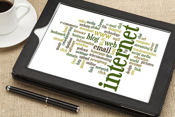 Wall Mural - internet word cloud