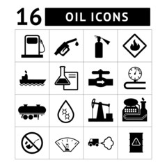 Oil industry and petroleum icons set