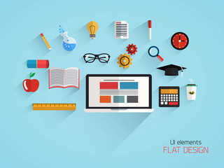 Poster - flat design concept of school and education