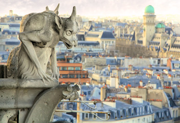 Wall Mural - gargoyle over the Paris