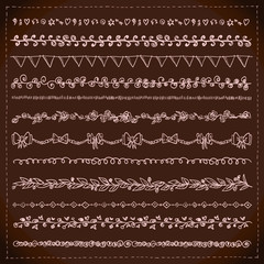 Wall Mural - hand-drawn graphic line borders. eps10