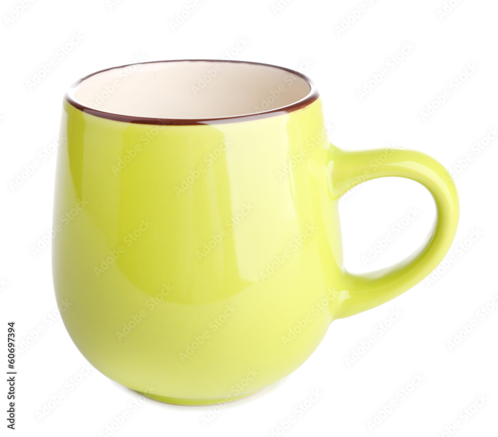 Green cup isolated on white