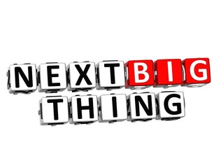 Leinwandbilder - 3D Next Big Thing Button Click Here Block Text