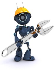 Sticker - android builder with a wrench