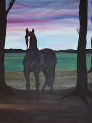 Wall Mural - Gemälde eines Pferdes
