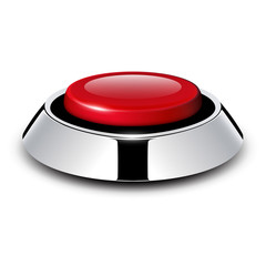 Poster - Red button with metallic, chrome elements