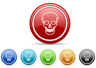 skull icon vector set