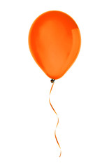 orange happy air flying balloon isolated on white