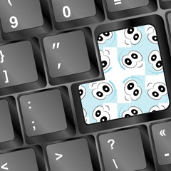 Poster - Enter button with eye on computer keyboard