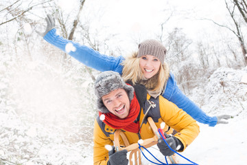 Wall Mural - happy winter couple