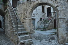 Stairways In An Old Courtyard In Trogir, Croatia