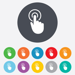 Poster - Hand cursor sign icon. Hand pointer symbol.