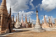 Buddhist Pagodas At Indein, Inle Lake, Shan State, Myanmar
