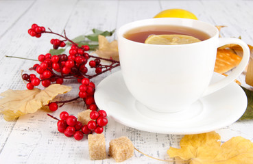 Aufkleber - Cup of tea with lemon close up