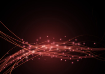 Wall Mural - Transparent red wire - energy or data stream