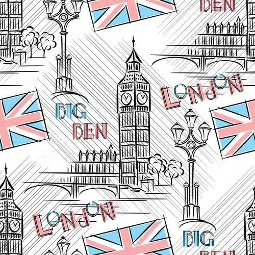 Plakat na zamówienie Big Ben seamless