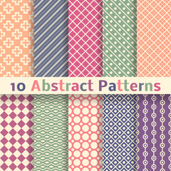 Wall Mural - retro abstract vector seamless patterns (tiling).