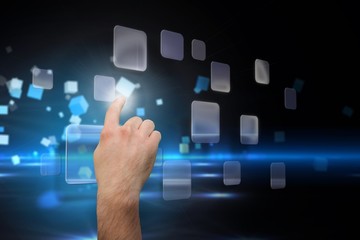 Poster - Composite image of hand pointing